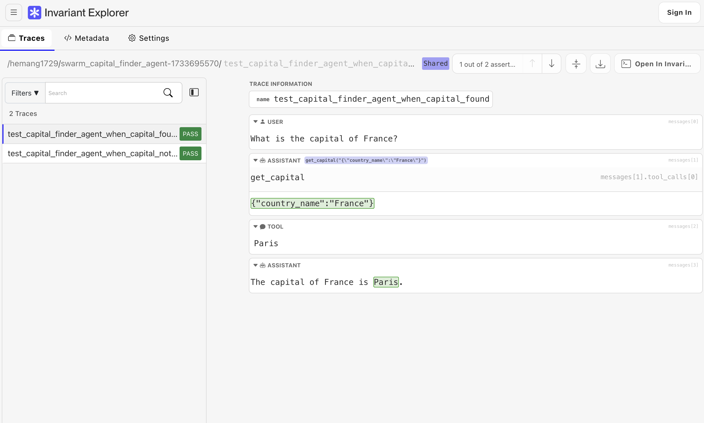 OpenAI Swarm agent testing